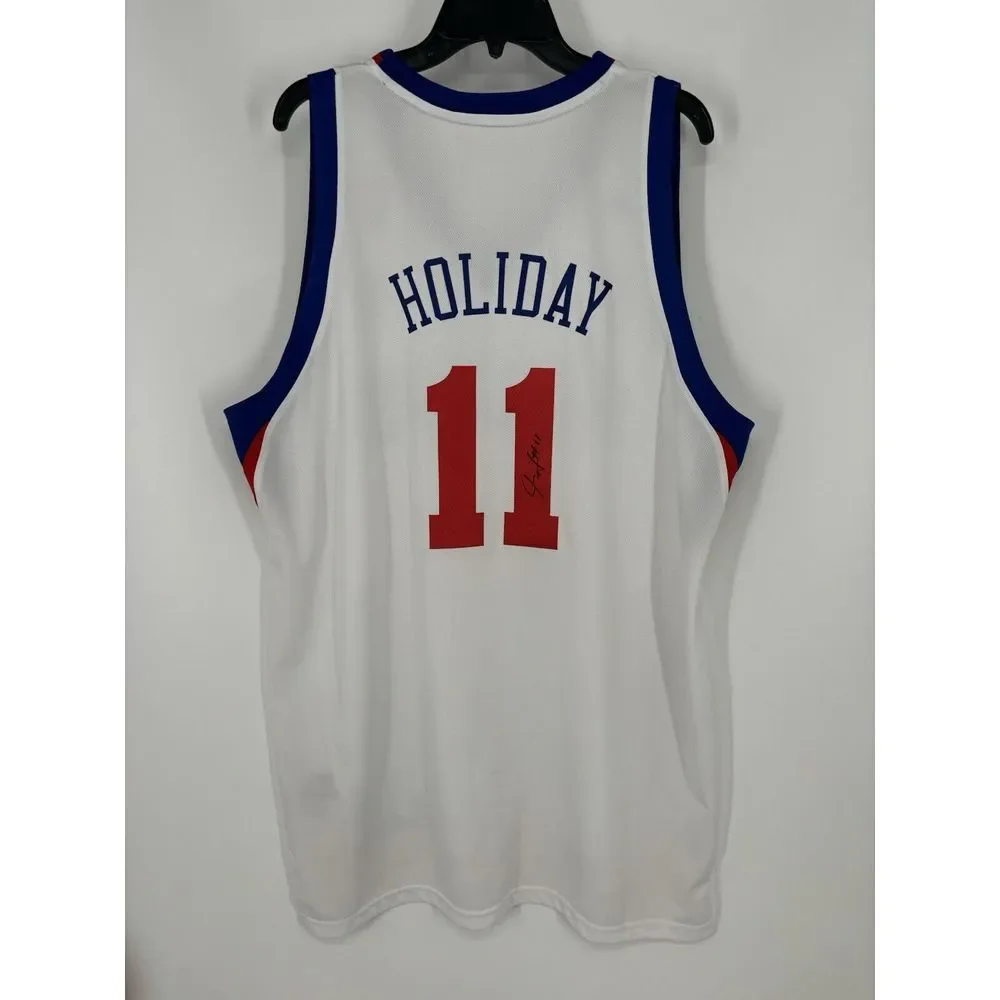 Autographed Jrue Holiday Philadelphia‎ 76ers Signed Jersey Adidas Stitched Sewn